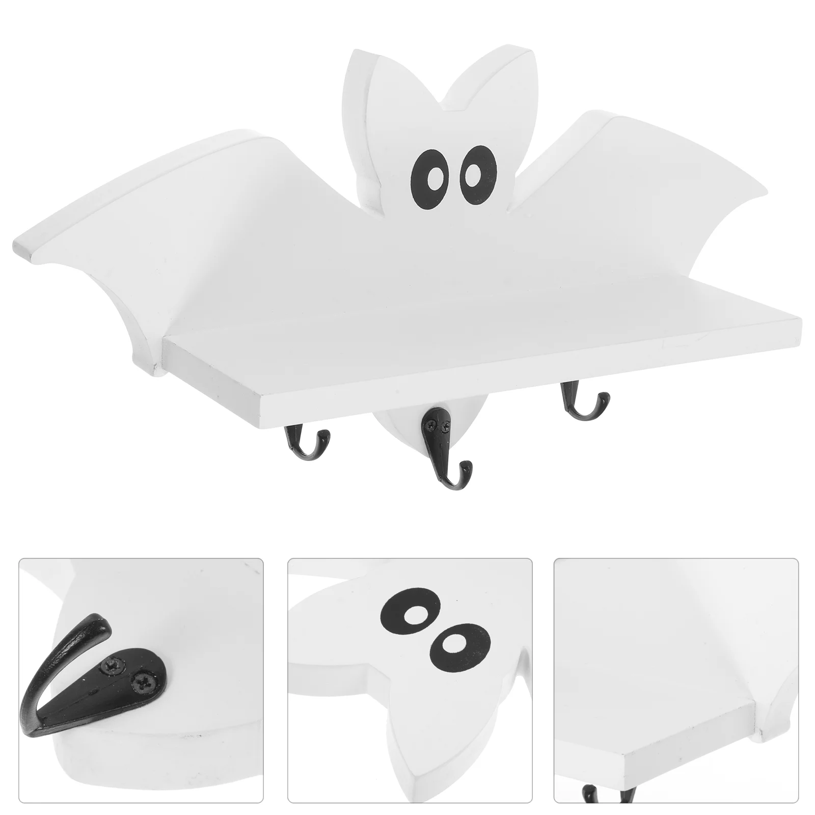 

Wall Shelf Shower Shampoo Holder Bracket Book Nursery Bathroom Organizer Household Storage Stands Pine Wood