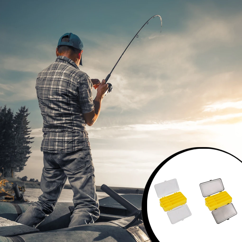 

Рыболовная коробка, контейнер для хранения приманки, двухсторонний инструмент, снасти, сетки поставок, удобная желтая Емкость