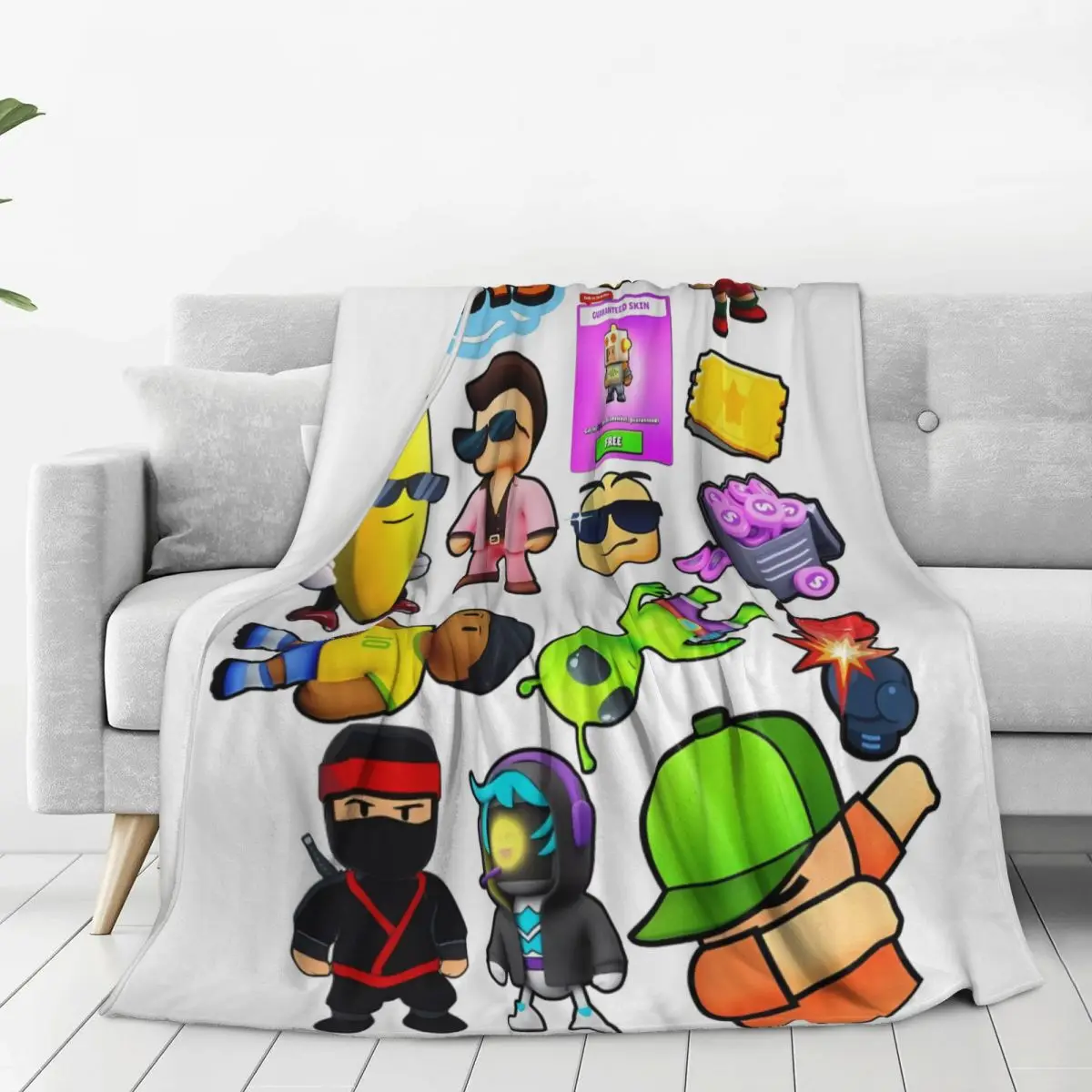 Теплое мягкое одеяло для кемпинга плюшевое с принтом диван стул фланелевое