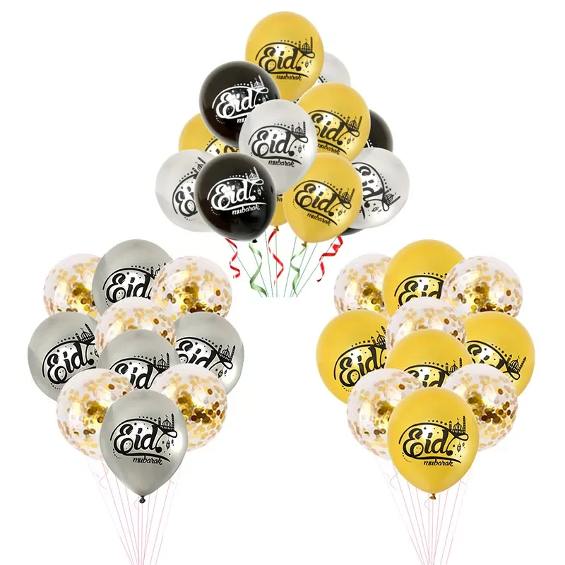 

10/15pcs EID MUBARAK Decor Latex Balloon Eid Confetti Balloons Islamic Muslim Festival Party Supplies Ramadan Kareem Decoration