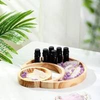 Tray Storage Home Decor Organizer Decorations Wooden Crystal Tray Essential Oil Holder Jewelry Rings Dish Perfume Food Plates
