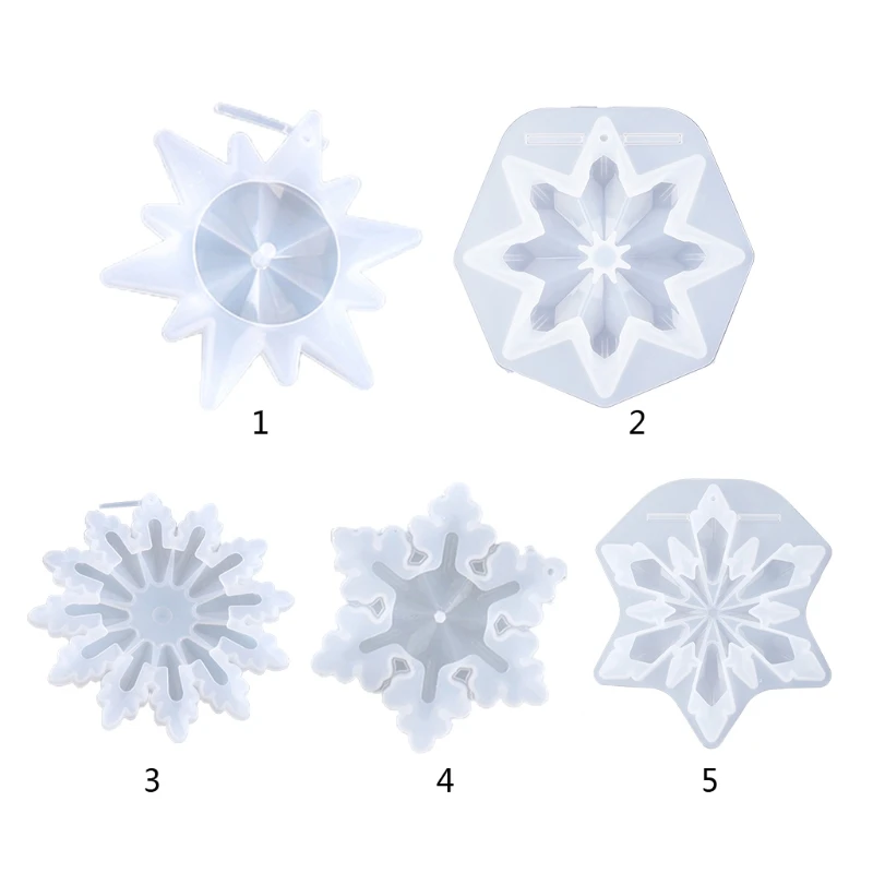 

DIY Xmas Ornaments Crystal Epoxy Resin Mold 3D Mirror Snowflake Christmas Pendant Resin Mold Silicone Mold DIY Mold Tool