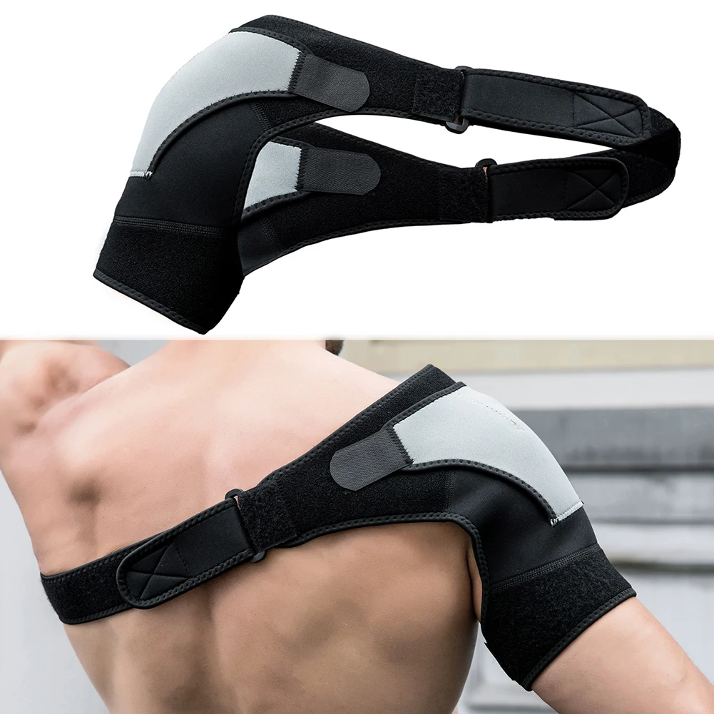 

Single Shoulder Support Wrap Belt Back Brace Compression Guard Band Pads Adjustable Compression Shoulder Brace Support