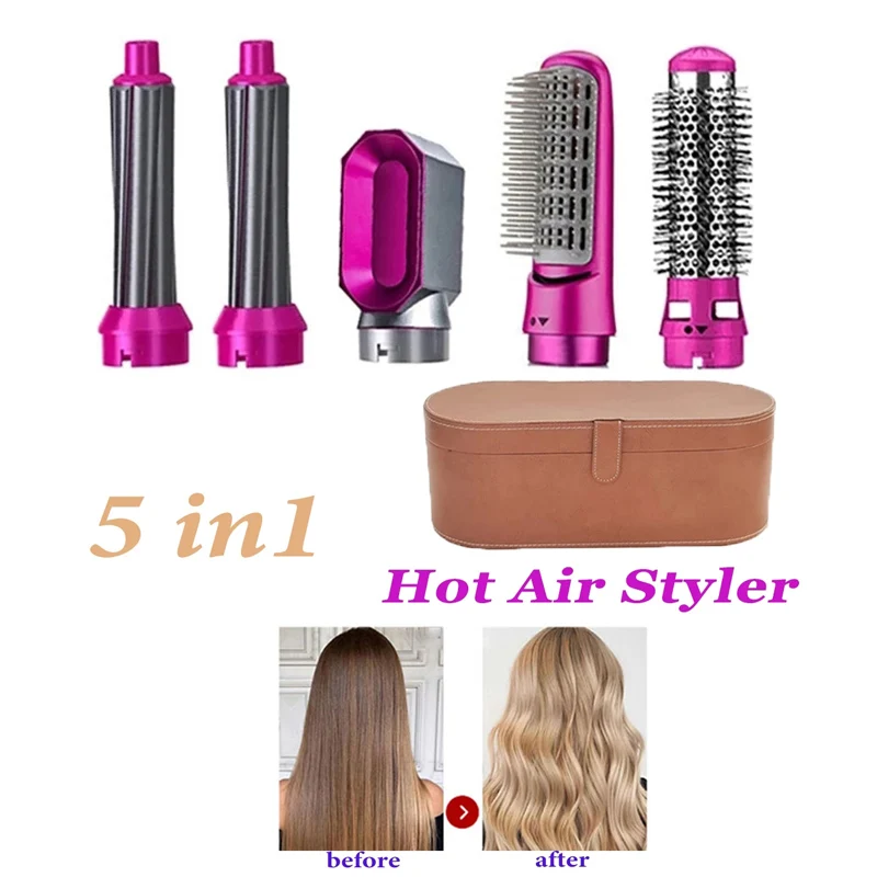 

For 5 in 1 Set Hot Air Comb Airwrap Professional Curling Iron Hair Straightener Styling Tools Hair Dryer Wet and Dry Accessories