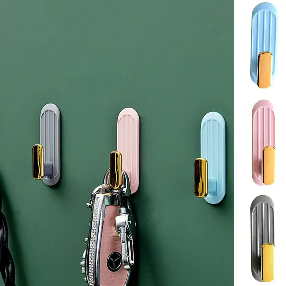 1/4 шт. Многофункциональный пластиковый настенный дверной крючок не пробиваемый