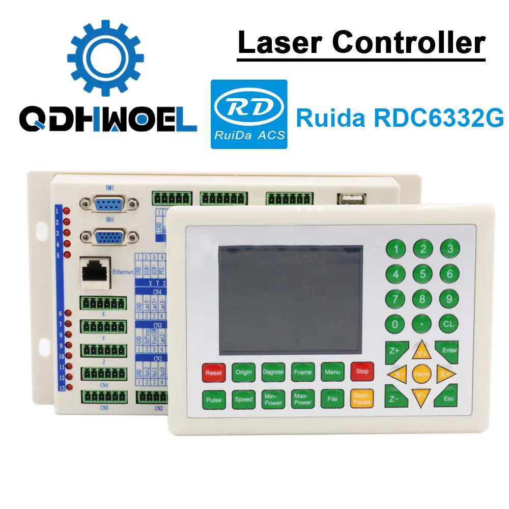 

QDHWOEL Ruida RD RDC6332G Co2 лазерный контроллер DSP для лазерной лампы гравировальная и режущая машина DSP 6332G