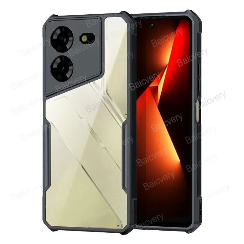 Фонарик для Tecno POVA 5 LH7n / Pova5 Pro LH8n черный противоударный чехол телефона ТПУ полная