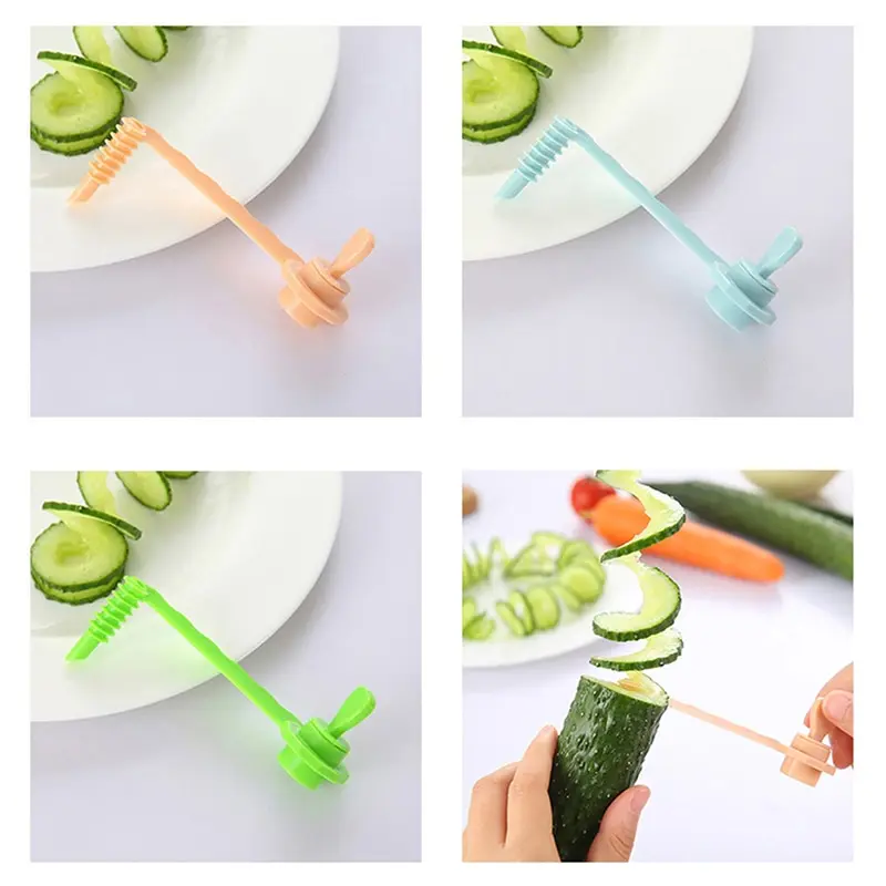 

Fruit Vegetable Roll Rotary Chipper Cucumber Potato Spiral Slicer Kitchen Tool