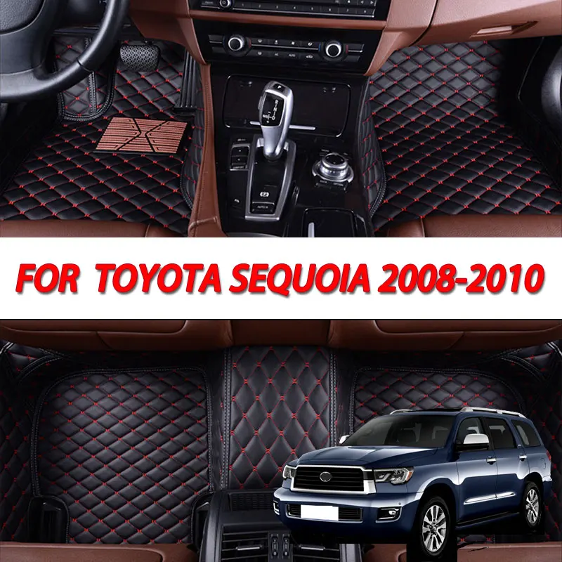 

100% подходит под заказ кожаные автомобильные коврики для TOYOTA Sequoia 2008 2009 2010 коврики подставки аксессуары