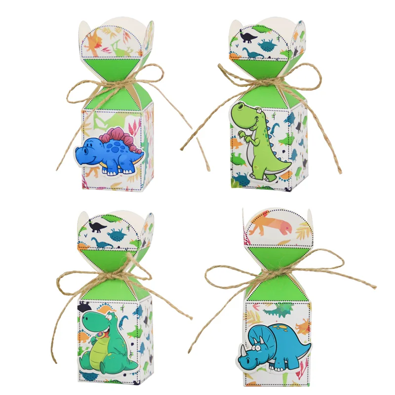 

24pcs New Dinosaur Candy Paper Box Small Chocolates Cookies Food Containers DIY Gift Package for Baby Shower Party Favor Supply