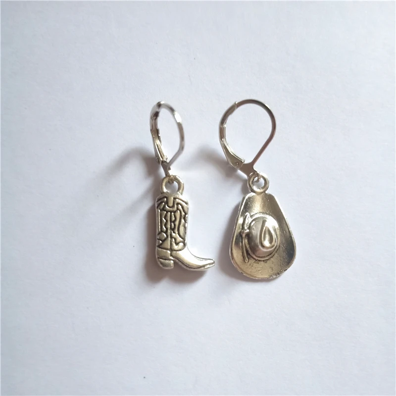 

Cowboy Earrings, Western Jewelry, Cowboy Cowgirl Gift, Cool Jewelry, Boot Earrings Lever Back Earrings, Mismatch Earrings