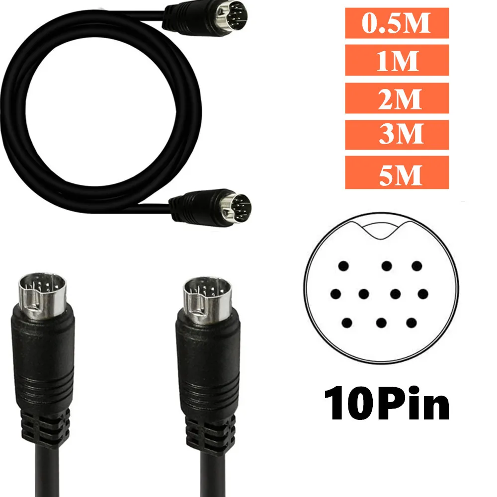 

10Pin Male to 10Pin Male (M/M) Audio Input Cable Compatible with TV Receiver TV Monitor Projector Audio And video receiver etc