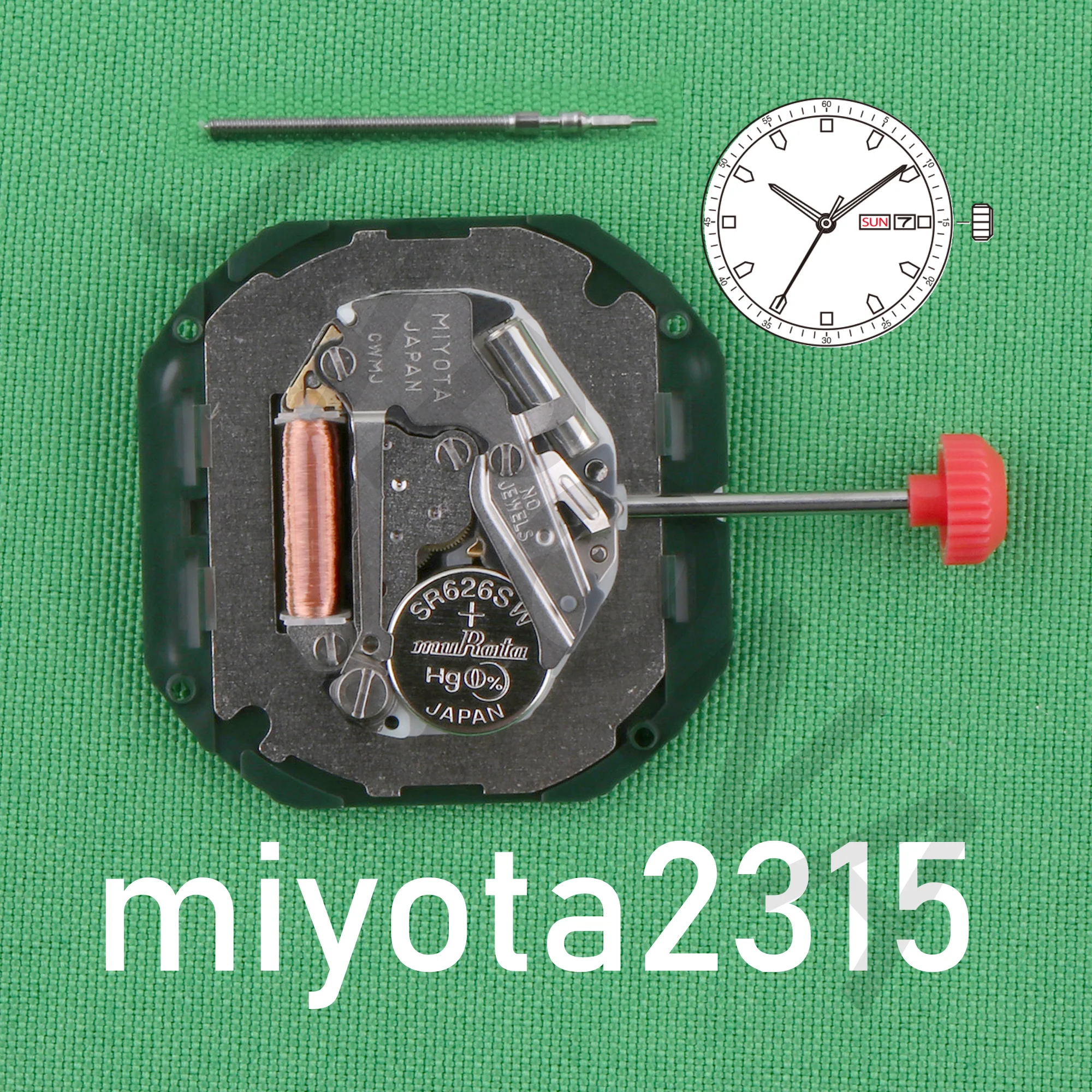 2315 movement miyota 2315 Standard movement with date display japan movement Three Hands Calendar Date Metal quartz movement