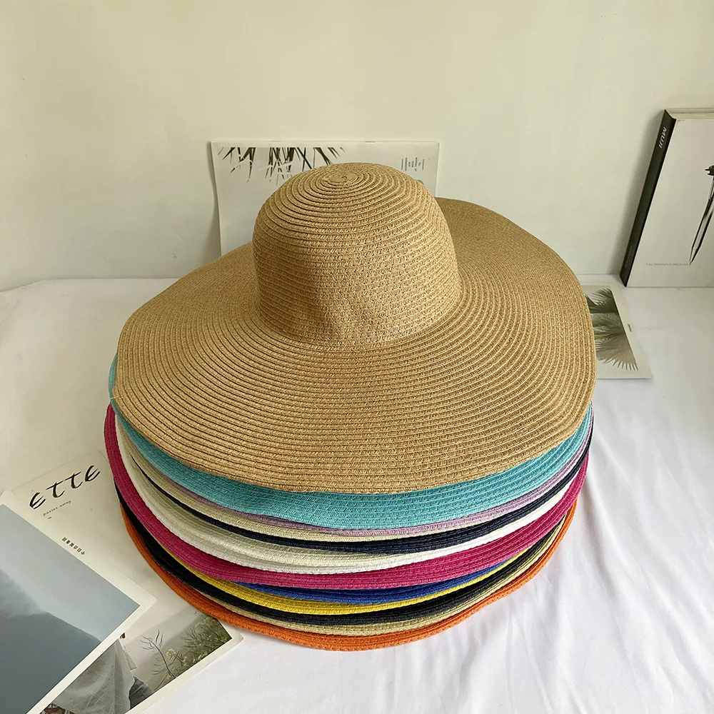 

Elegant Women Paper Straw Hat Packable Wide Brim Sun Hat Ladies Shade Floppy Kentucky Derby Hat Summer Beach Hat DIY FedorasCap