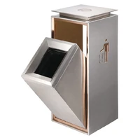 201 stainless steel luxurious business style stand trash can for outdoor and indoor