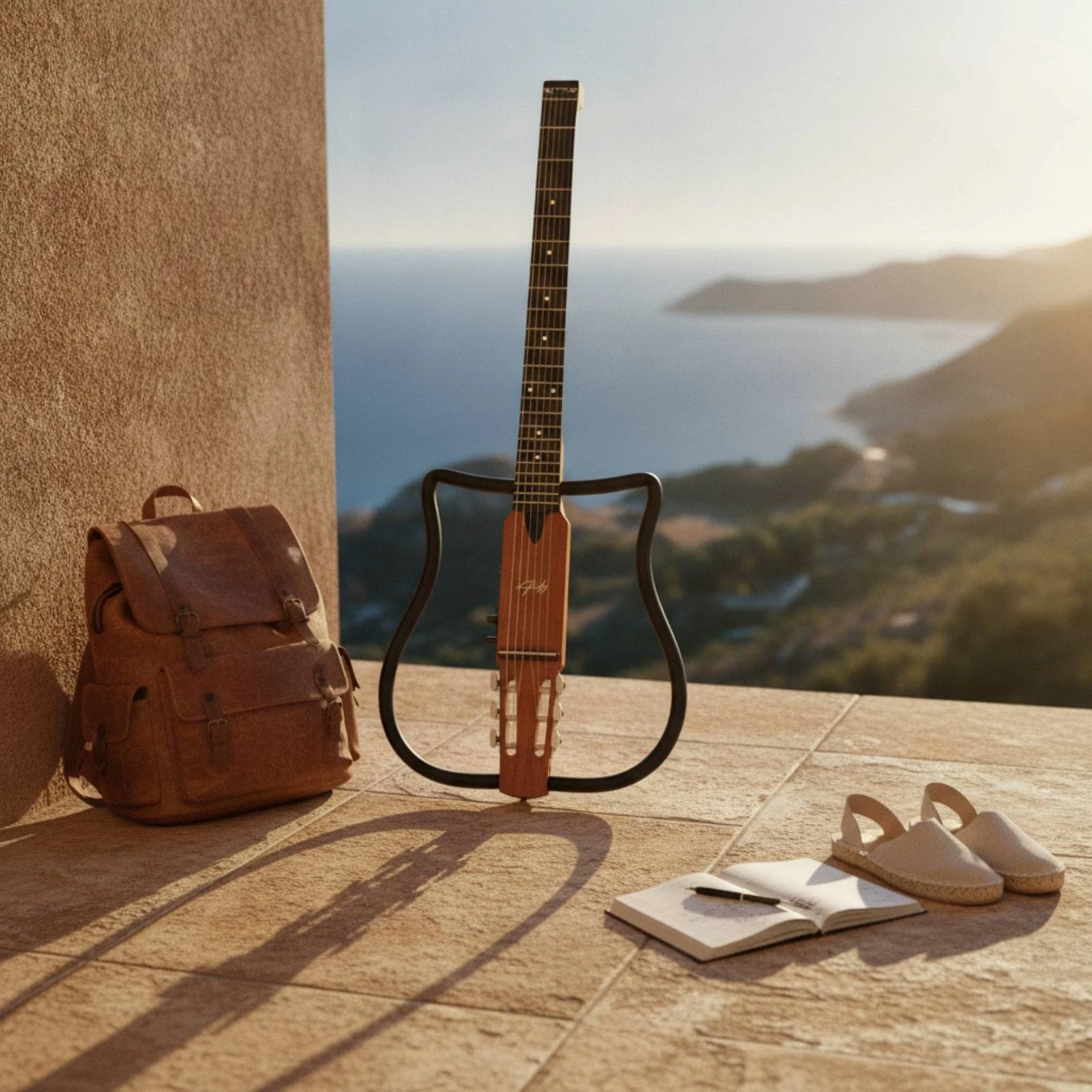 Фото Складная бесшумная гитара Travel Headless из обожженного клена в классическом стиле для репетиций и мобильности №3