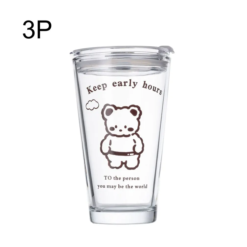 

Hot Newest Fresh And Lovely Straw Glass Graduated Milk Cup Delicate Hand Painted Brown Bear Appearance Small Fresh Creative Cup