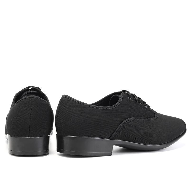 Men Modern Dance Shoes Boys Canvas Latin/Tango/Ballroom Shoes Rubber/Soft Sole Low Heels Man Dancing Shoes Black Professional