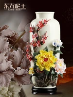 chinese style handmade ceramic flower vase decoration living room flower arrangement antique shelf porcelain decorative crafts