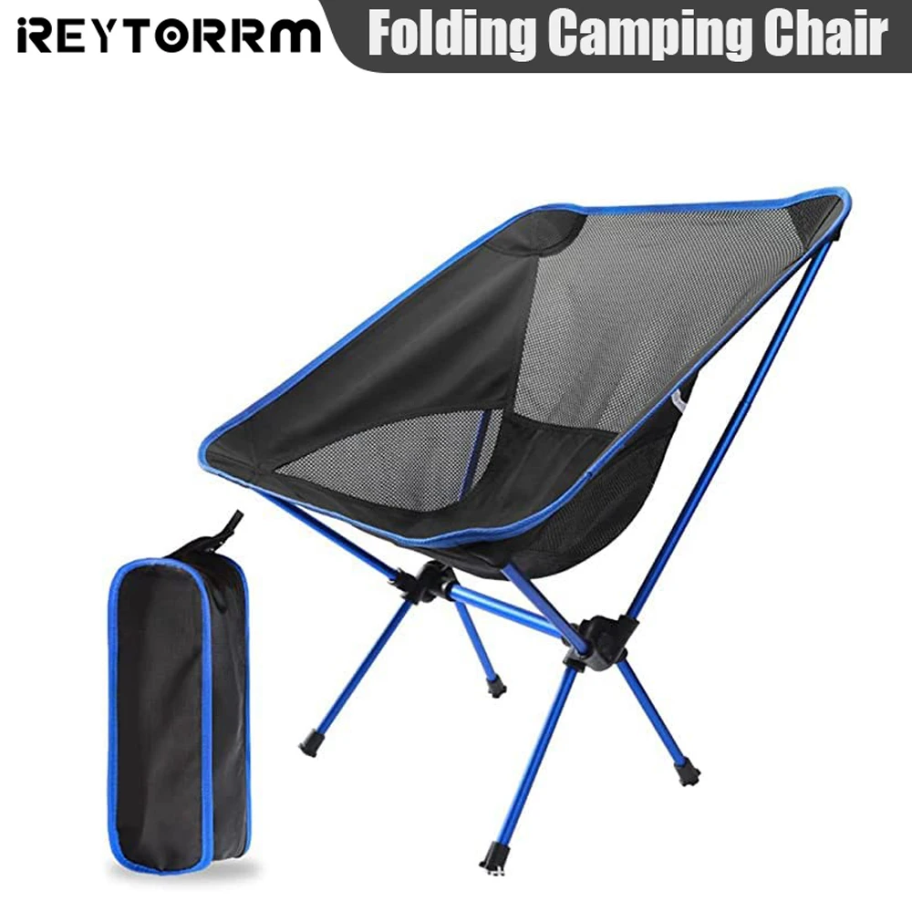 

Portable Outdoor Folding Chairs Ultralight Compact Camping Chair Camp Stool for Backpacking Hiking Beach Travel 300lbs Capacity