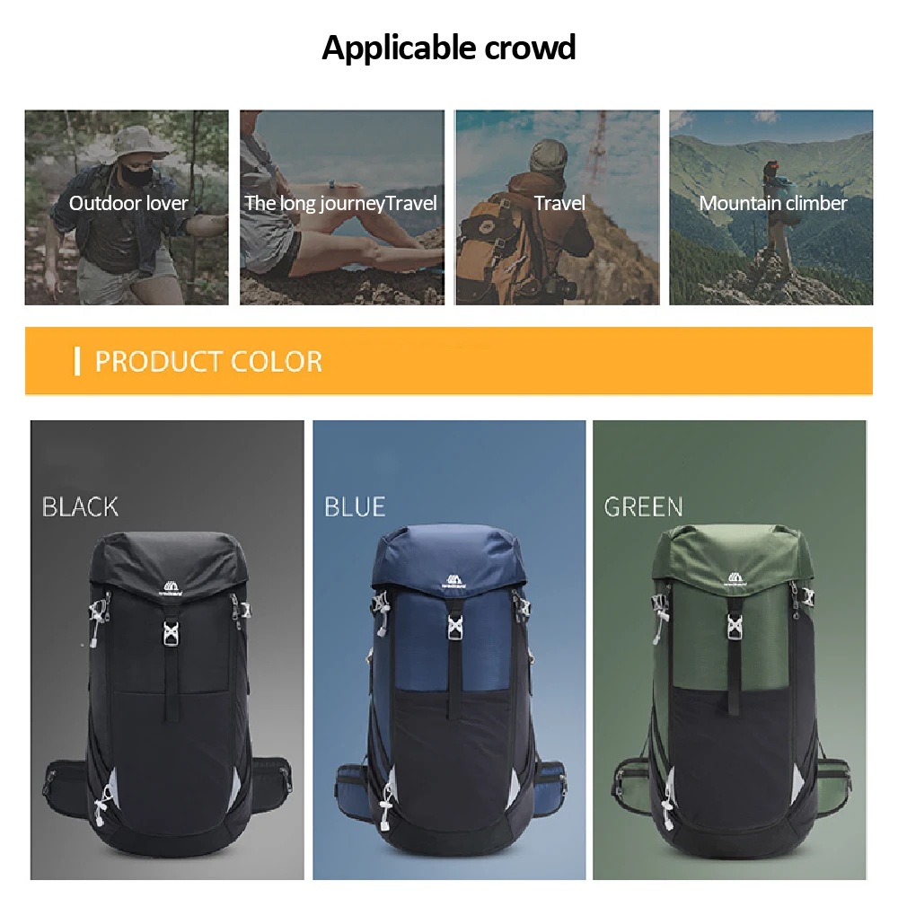 50L Backpack Mountaineering Bag Waterproof Hiking рюкзак мужской Outdoor Sports Camping Climbing Men Woman |