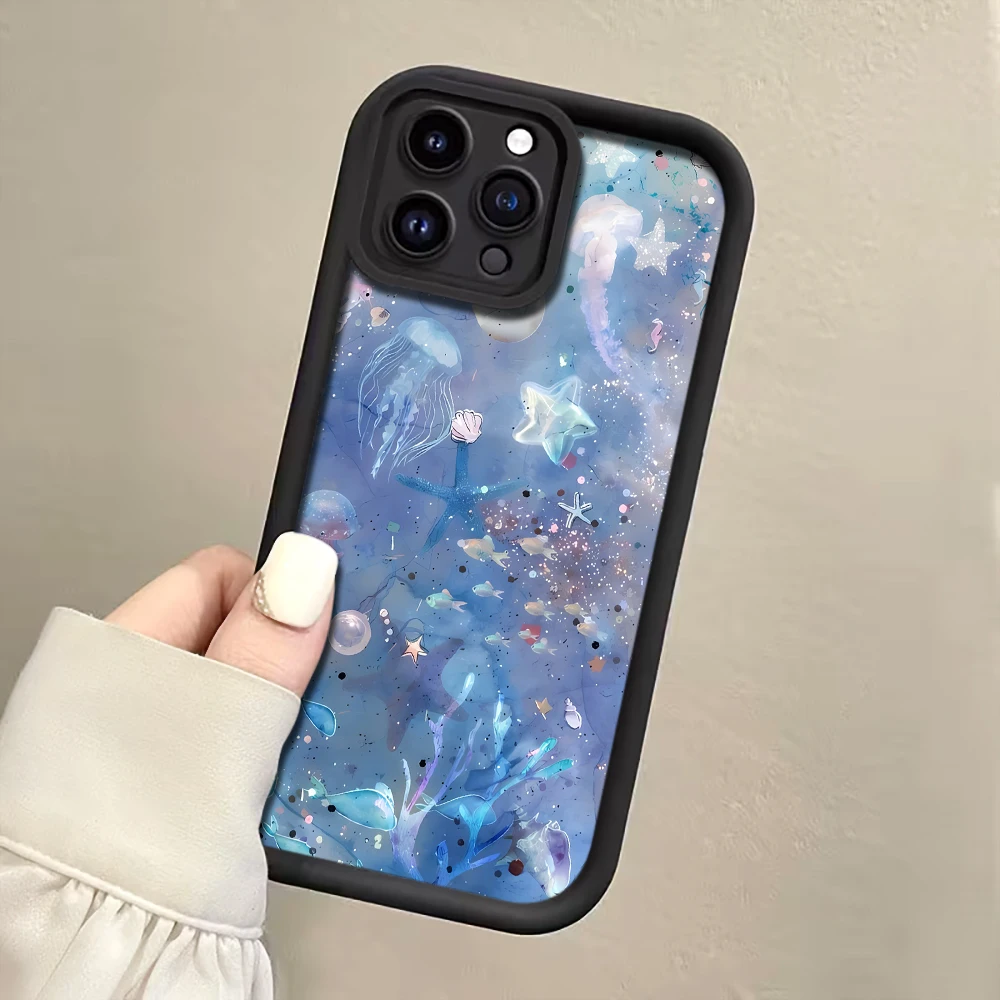 Фото Чехол для телефона Samsung Galaxy Note 20 Ultra S24 S25 S26 Plus S24 S23 FE S23 S24 S25 Ultra с ремешком-шнурком в виде сине-фиолетовой медузы №5