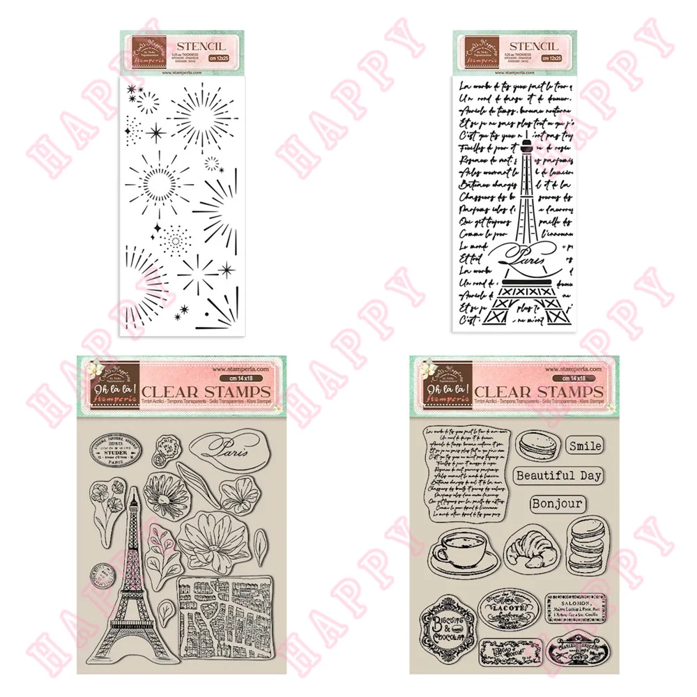 

Clear Stamps Stars Labels Background For DIY Layering Stencils Painting Scrapbook Coloring Embossing Album Decorative Template