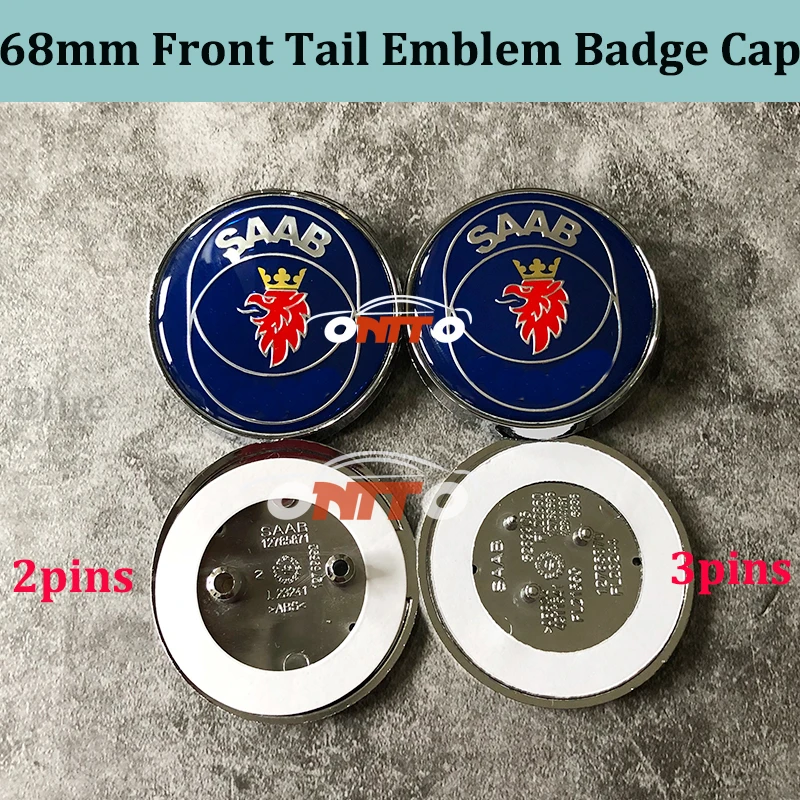 3D металлические черные углеродные синие автомобильные передние багажники 68 мм 1