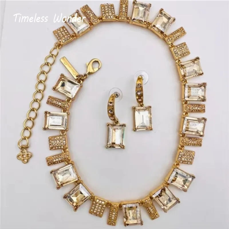 Набор женских украшений с кристаллами и цирконом в средневековом стиле