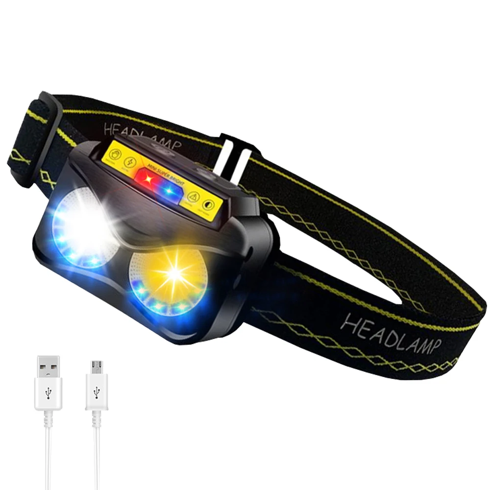 Sensor Headlamp USB Rechargeable Head Flashlight XPG Outdoor Fishing Camping Cycling Portable Lighting Powerful LED Headlight