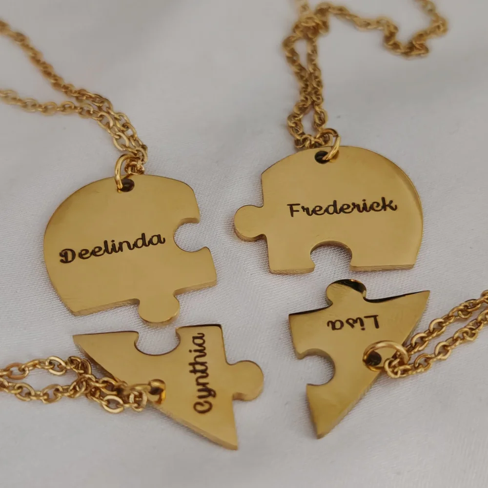 LeeChee пазл в форме сердца с именем на заказ ожерелье персонализированными