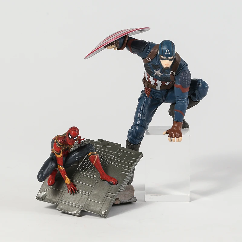 Мстители Капитан Америка Человек-паук Железный человек Марк МК 50 мини ПВХ