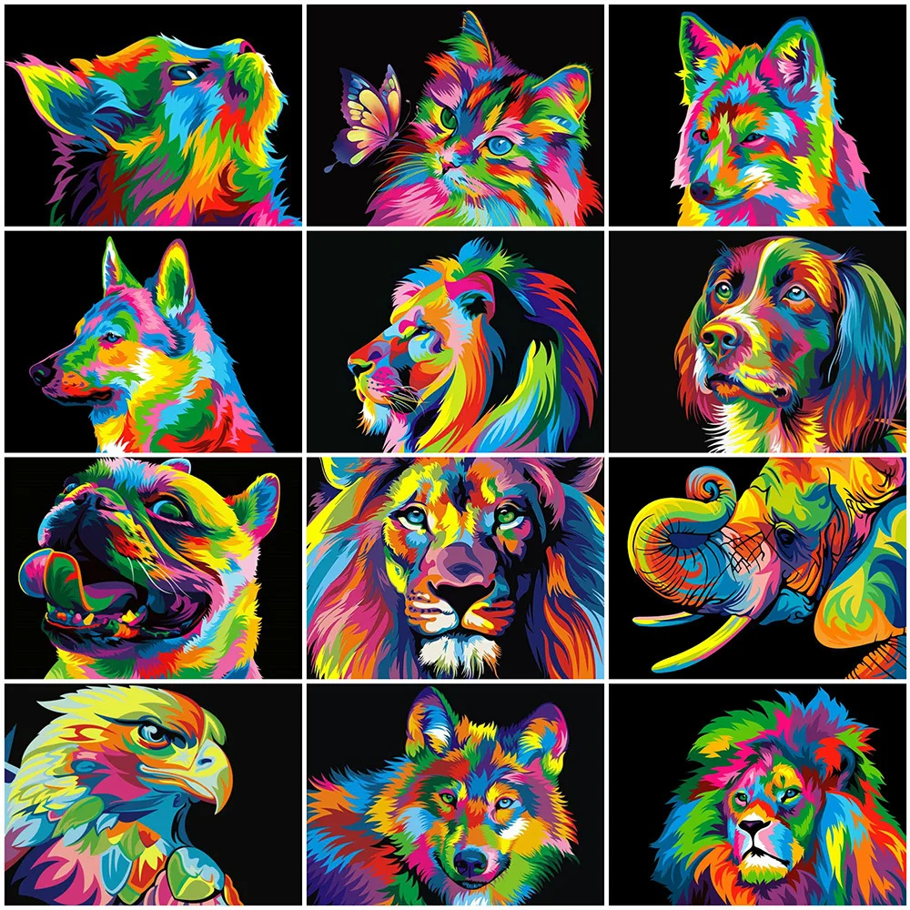 

MomoArt Алмазная мозаика собаки лев Полные комплекты Алмазная вышивка кошки животные картины из страз Слон Алмазная Живопись волки декор для д...