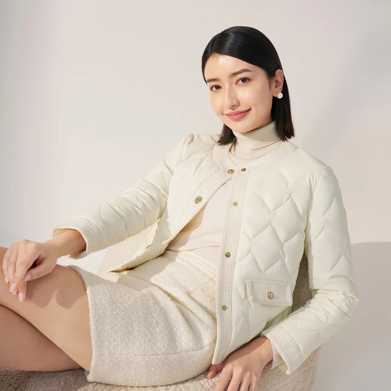 BOSIDENG 90% гусиный пуховик офисное Женское пальто теплая весовая куртка тонкая B30134116