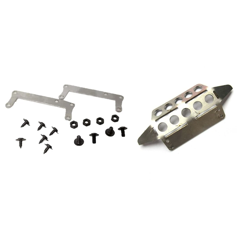 

1 Set Double Speed Wave Box Metal Raising Bracket & 1 Pcs RC Car Spare Parts Metal Front Armor Protection Guard