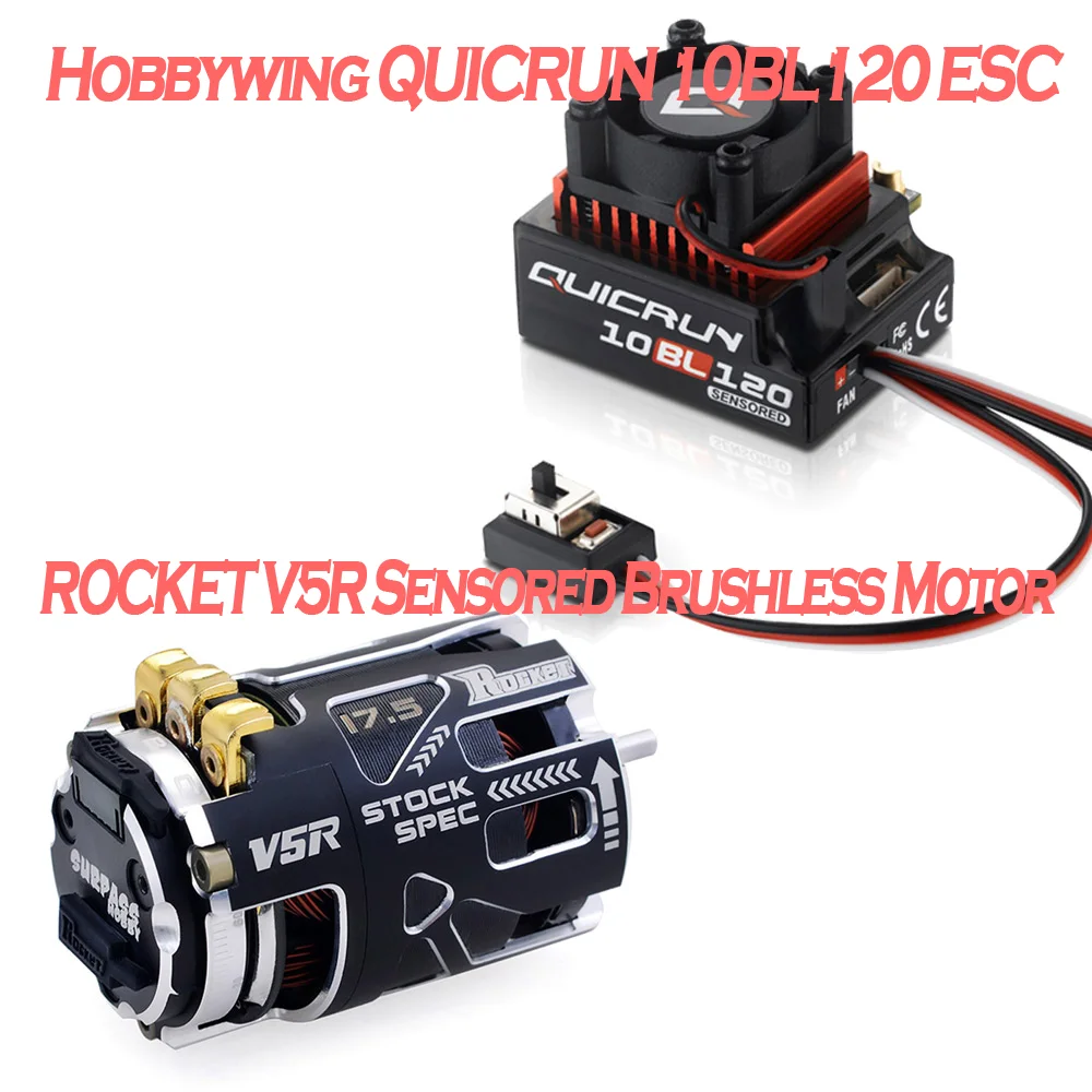 

Hobbywing QUICRUN 10BL120 ESC Rocket 540 V3 Sensored Brushless Motor 10.5T 13.5T 21.5T for Electric Hub Motor 1/10 1/12 RC Car