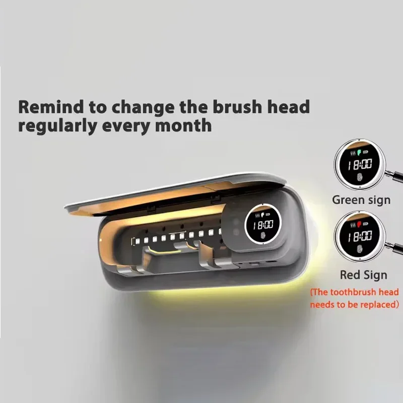 Стерилизатор для зубных щеток с УФ-нагревом и сушкой вентилятором теплый свет