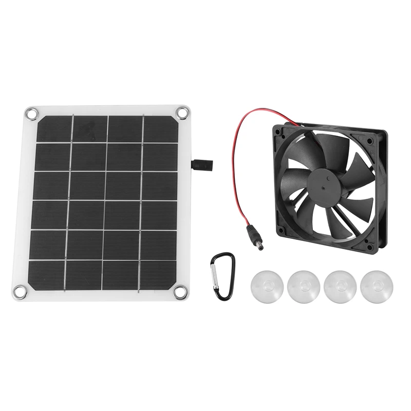 

HOT!Solar Panel Exhaust Fan, 5V10W Waterproof Solar Exhaust Fan, Portable Exhaust Fan For Rvs, Greenhouses, Pet Houses