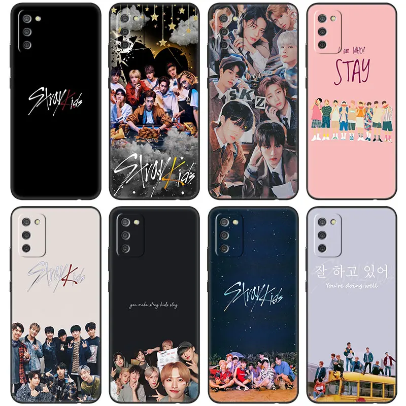 Детский чехол KPOP Stray для Samsung Galaxy A03S A02S A01 A03 Core A10S A20S A20E A30 A40 A41 A6 A7 A9 A8 + 2018 A5 2017 черный