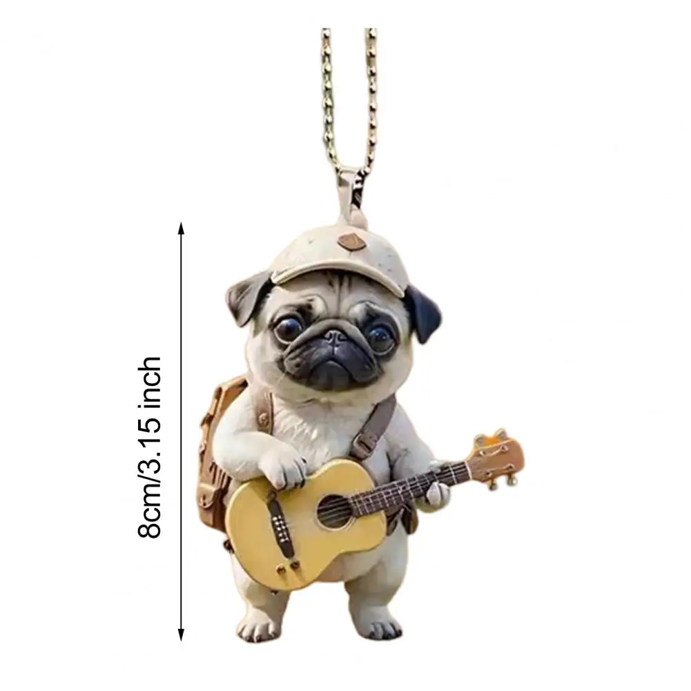 Подвесное украшение для щенка 2D плоская гитара собака акриловая подвеска в виде