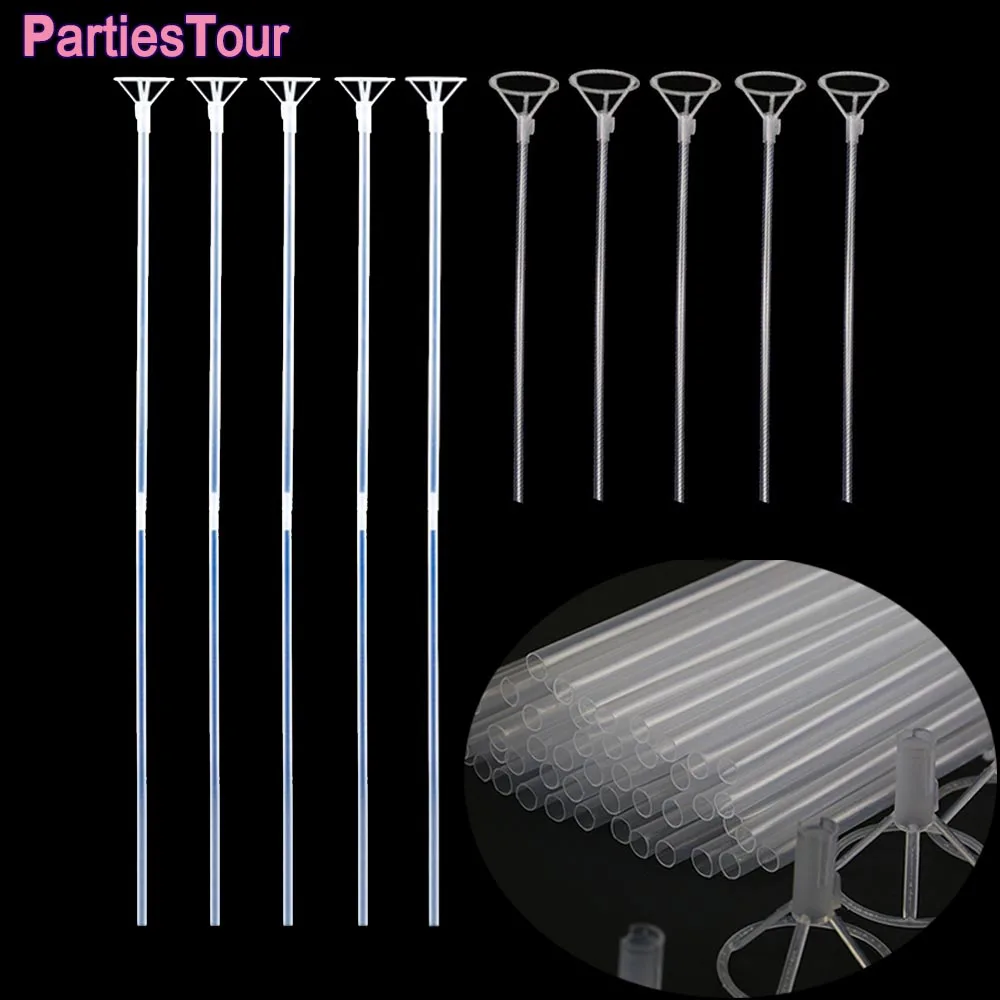 5set 16inch/27inch Bobo Balloon Sticks with Cups Transparent Balloon Sticks Long Clear Balloon Holder for LED Bubble Balloons
