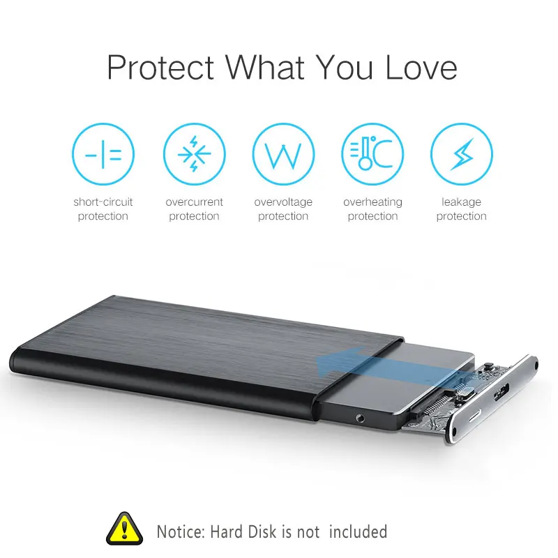 Корпус для внешнего жесткого диска 2 5 дюйма USB3.0 на SATA III 6 Гбит/с UASP чехол