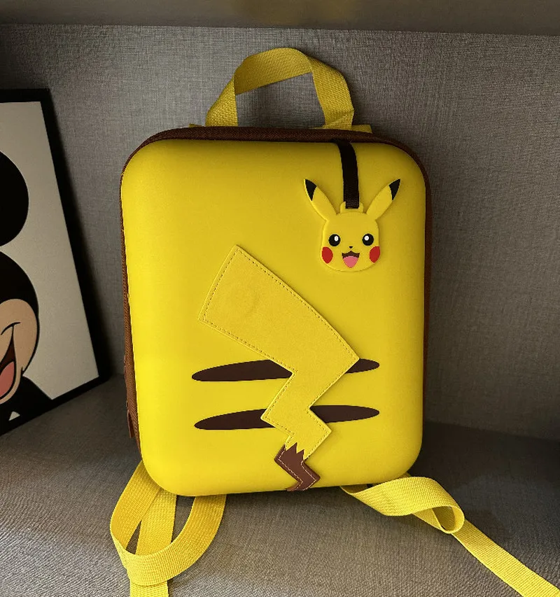 Фото Новый рюкзак Pokémon Kawaii Pikachu, школьная сумка с мультяшным дизайном, маленький размер, жесткий корпус, легкий, для путешествий, активного отдыха и повседневного использования. №3