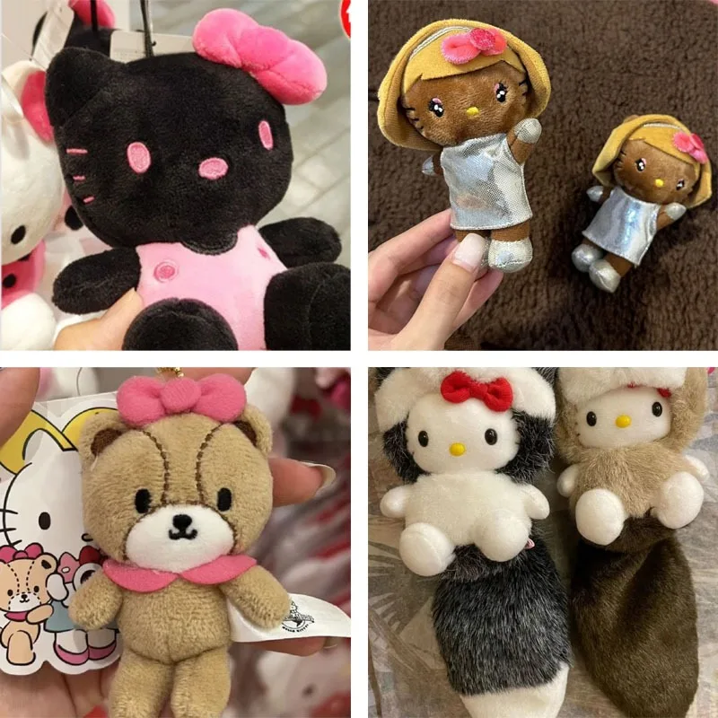 

Sanrio Hello Kitty Pendant Plush Toy Key Chain Black Briquettes Long Tail New Cartoon Creative Bag Charm Accessorie Trinket Gift