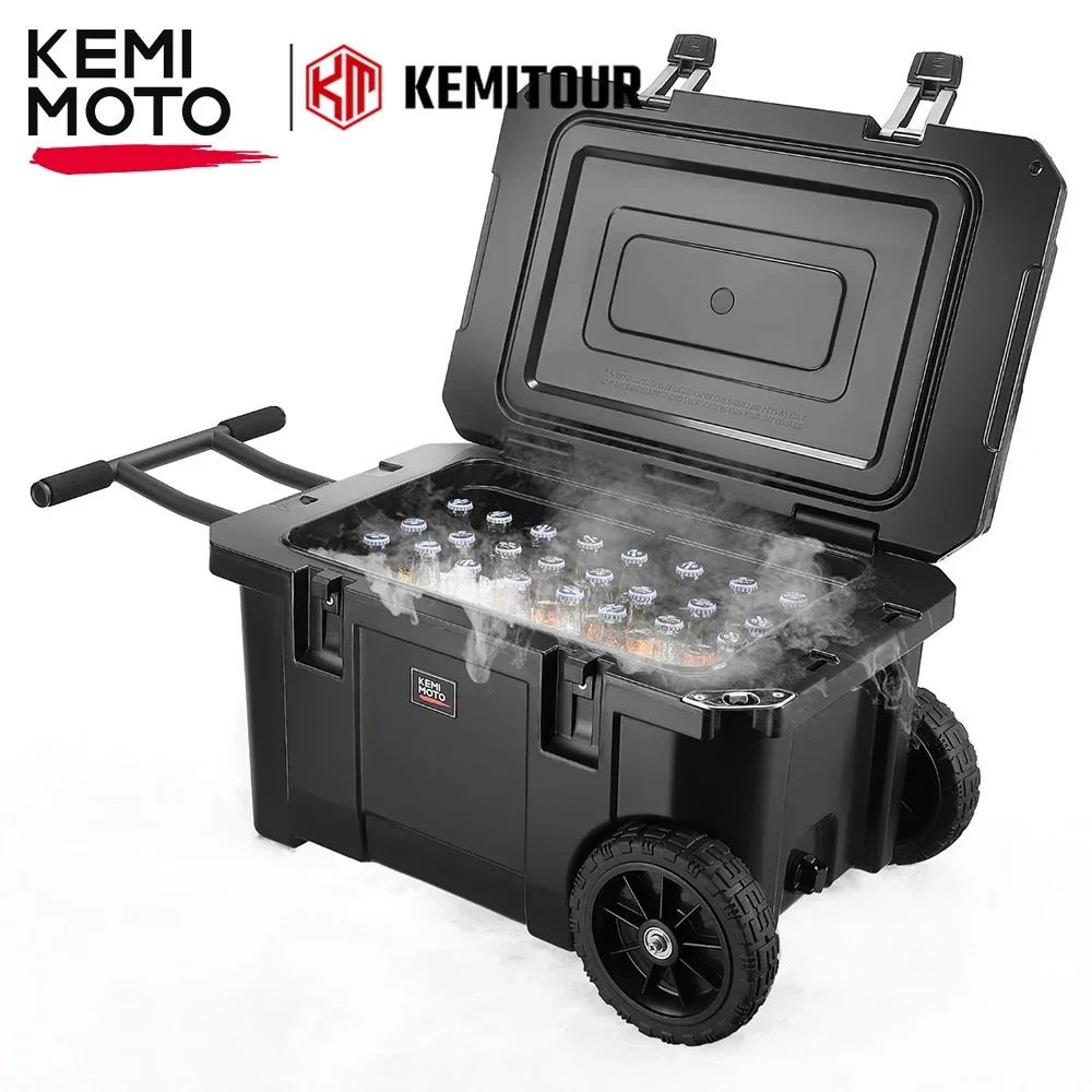 KEMiMOTO 45-Qt przenośna lodówka z kółkami na zewnątrz podróżna wiadro lód kemping wędkarstwo piknik UTV ATV łódź ciężarówka