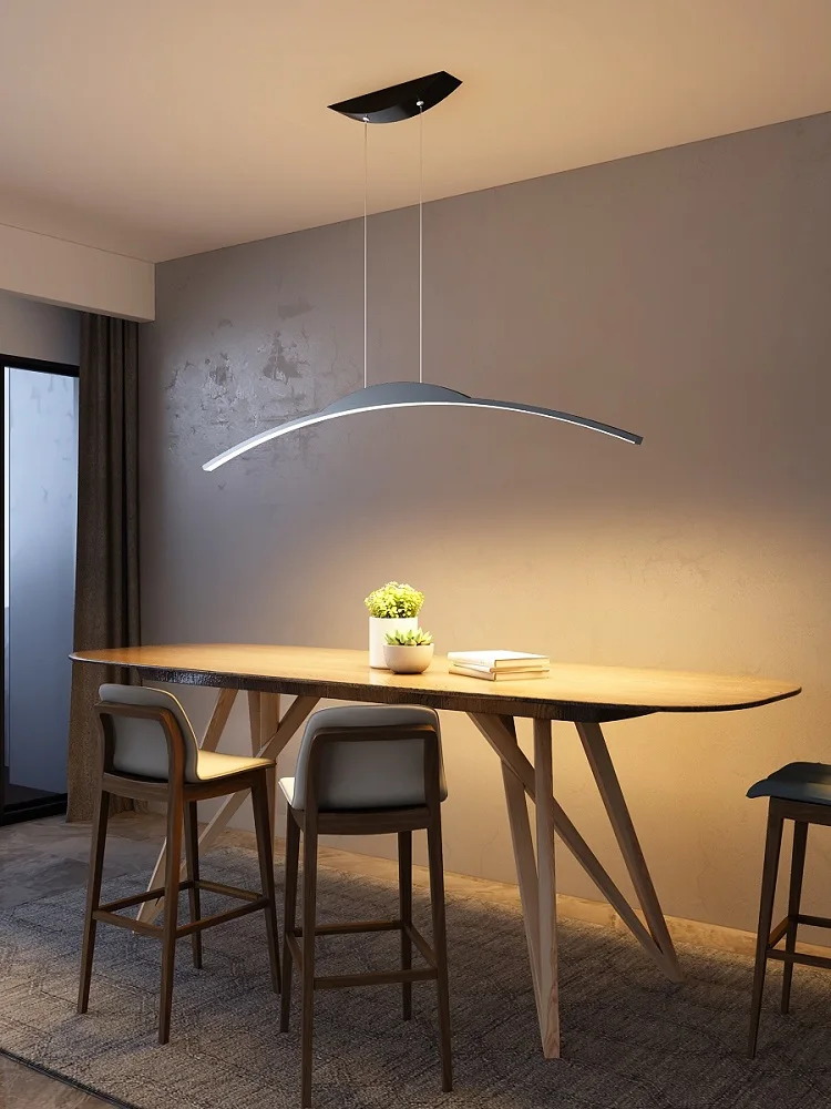Designerski żyrandol pokojowy, prosty, nowoczesny skandynawski, stół do jadalni, stolik barowy, minimalistyczna lampa led, długie lampy wiszące do biura 4 Designerski żyrandol pokojowy, prosty, nowoczesny skandynawski, stół do jadalni, stolik barowy, minimalistyczna lampa led, długie lampy wiszące do biura 4