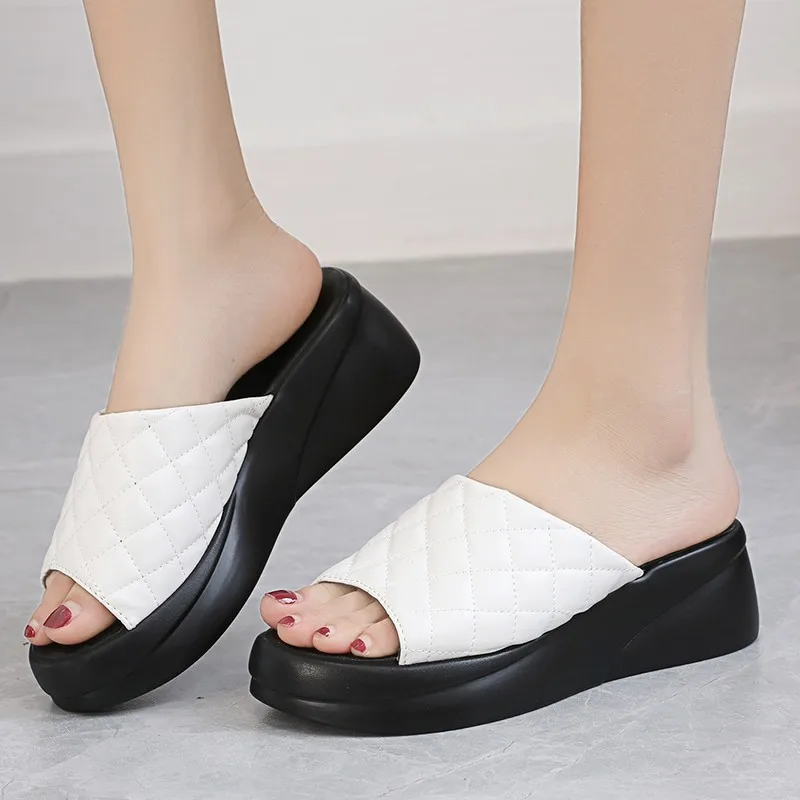 

Шлепанцы женские на платформе, высокий каблук, пикантная обувь, плоская подошва, модные тапочки, лето 2022