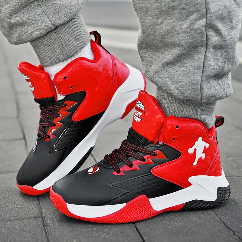 Purple Children Brand Sneakers Hot Selling  Anti-slip Kids Professional Training Shoes Breathable Mesh Boys Basketball Shoes