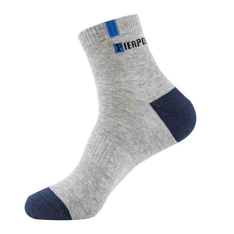 Men's deodorant sports cotton socks men's running sweat absorbing pure cotton medium tube socks solid color letter low tube sock