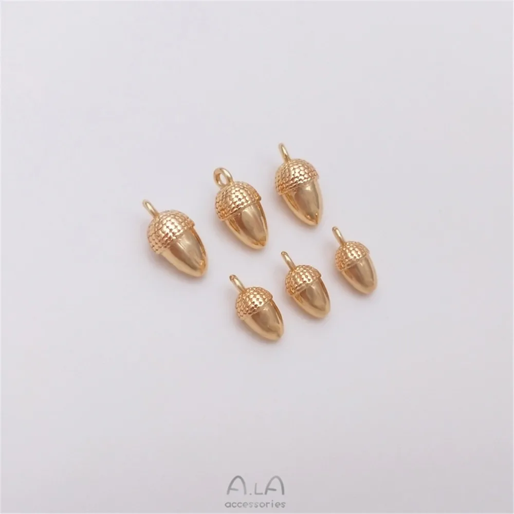 

14K gold color pine cone pendant Glossy nut drop pendant diy bracelet earrings pendant